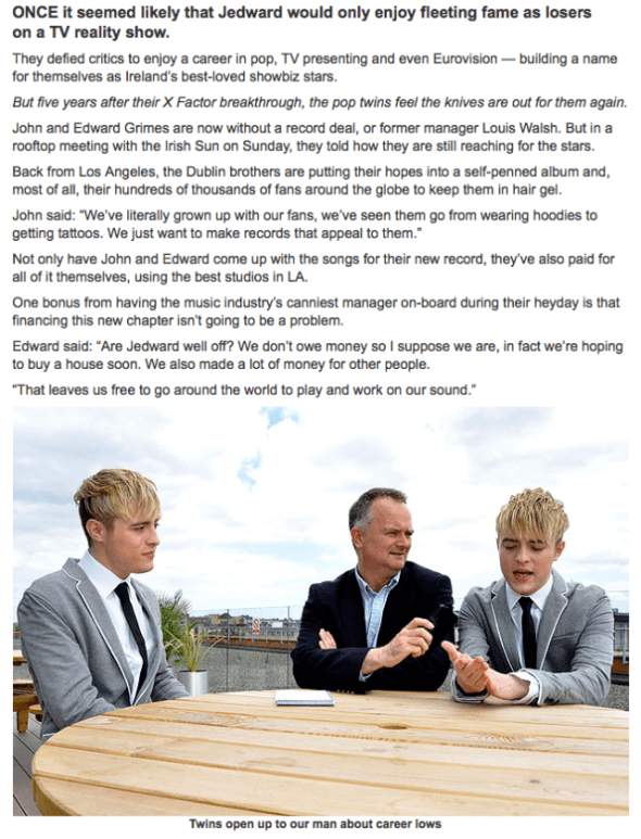 Irish Sun Interview 21:6:14 part 2